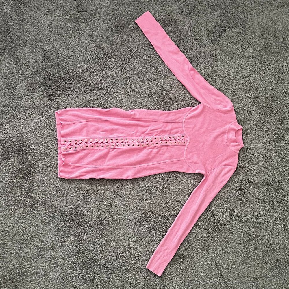 long sleeve pink bodycon dress